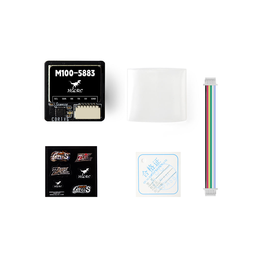 HGLRC M100-5883 M10 GPS Module with Compass Ceramic Antenna on-board LED Indicators 21x21mm