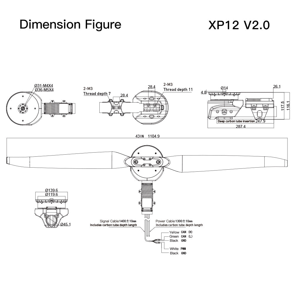 MAD XP12 V2 Drone Arm Set 85KV