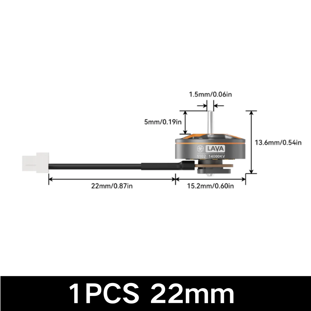 BETAFPV LAVA 1102 14000KV 22/44mm Cable Length Brushless Motor for FPV Drones Compatible with Pavo Femto-HPXGRC