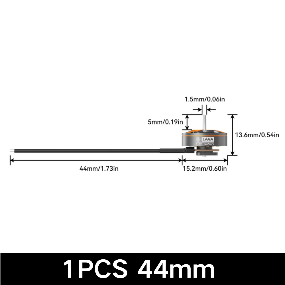 BETAFPV LAVA 1102 14000KV 22/44mm Cable Length Brushless Motor for FPV Drones Compatible with Pavo Femto-HPXGRC